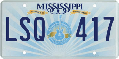 MS license plate LSQ417