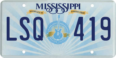 MS license plate LSQ419