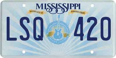 MS license plate LSQ420