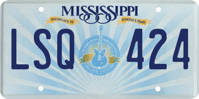 MS license plate LSQ424