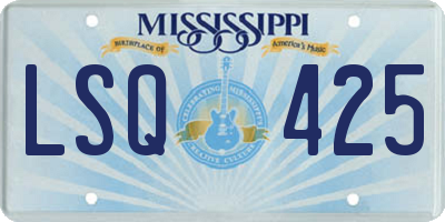 MS license plate LSQ425