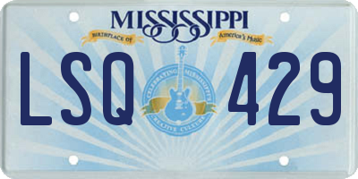 MS license plate LSQ429
