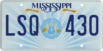 MS license plate LSQ430