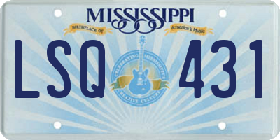 MS license plate LSQ431