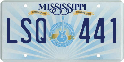 MS license plate LSQ441