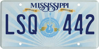 MS license plate LSQ442