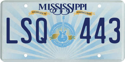 MS license plate LSQ443