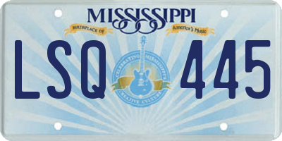MS license plate LSQ445