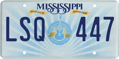 MS license plate LSQ447