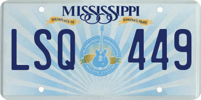 MS license plate LSQ449