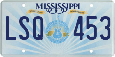 MS license plate LSQ453