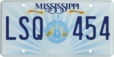 MS license plate LSQ454