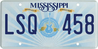 MS license plate LSQ458