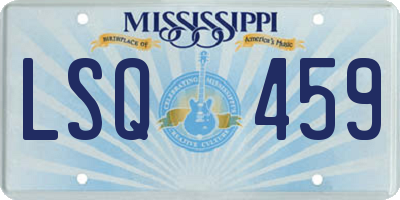 MS license plate LSQ459
