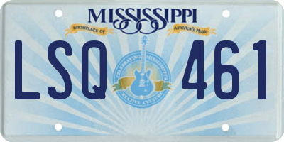 MS license plate LSQ461