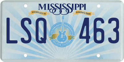 MS license plate LSQ463