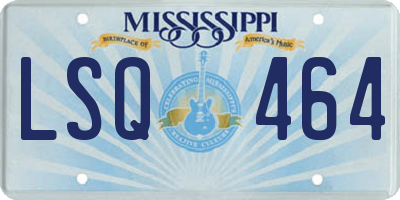 MS license plate LSQ464