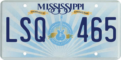 MS license plate LSQ465