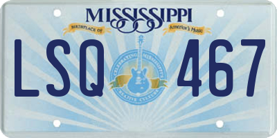 MS license plate LSQ467