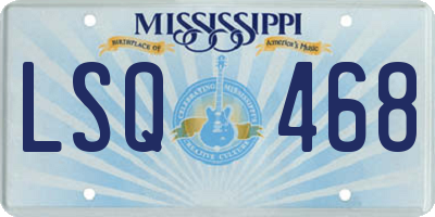 MS license plate LSQ468