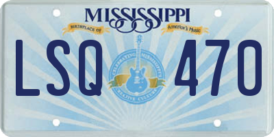 MS license plate LSQ470