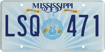 MS license plate LSQ471