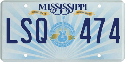MS license plate LSQ474