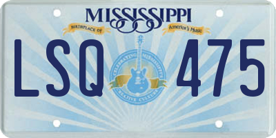 MS license plate LSQ475