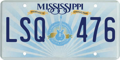 MS license plate LSQ476