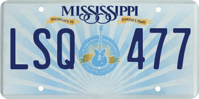 MS license plate LSQ477