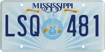 MS license plate LSQ481