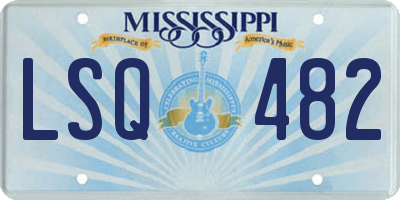 MS license plate LSQ482