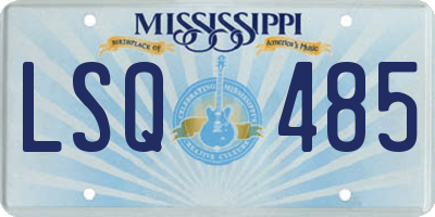 MS license plate LSQ485