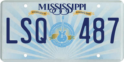 MS license plate LSQ487