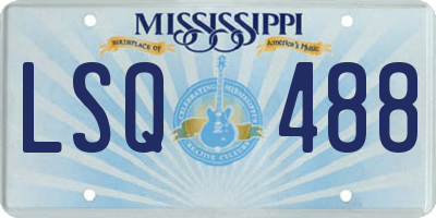 MS license plate LSQ488