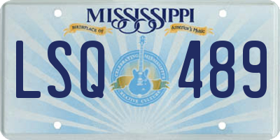 MS license plate LSQ489