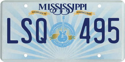 MS license plate LSQ495