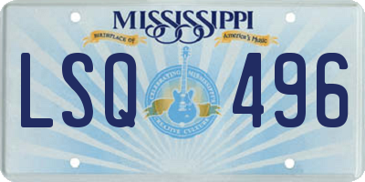MS license plate LSQ496