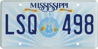 MS license plate LSQ498