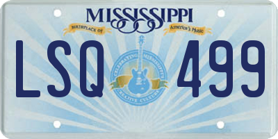 MS license plate LSQ499