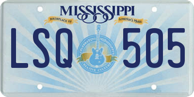 MS license plate LSQ505
