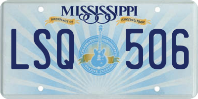 MS license plate LSQ506
