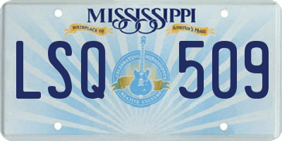 MS license plate LSQ509
