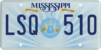 MS license plate LSQ510