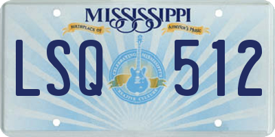 MS license plate LSQ512