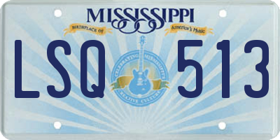 MS license plate LSQ513