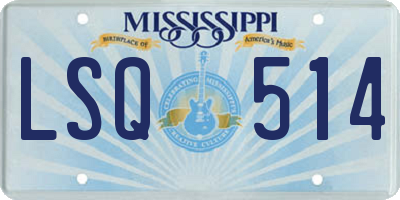 MS license plate LSQ514