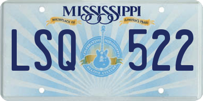 MS license plate LSQ522