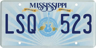 MS license plate LSQ523
