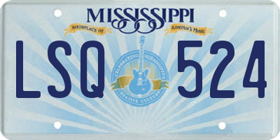 MS license plate LSQ524